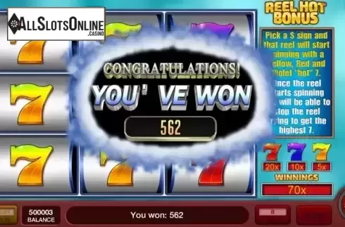 Win Bonus Game screen