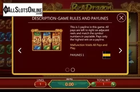 Paytable 2. Rich Dragon from Dragoon Soft