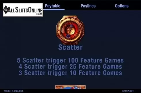 Paytable . Sinbads Odyssey from Swintt