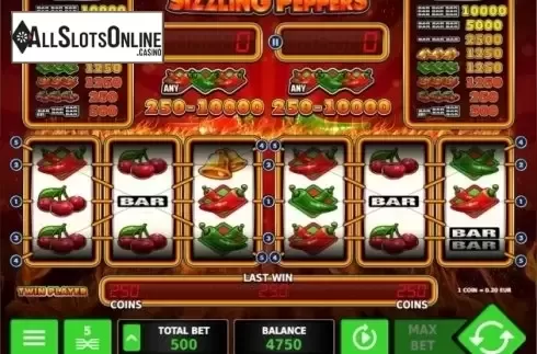 Screen 4. Sizzling Peppers from StakeLogic