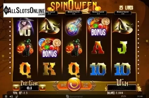 Reel Screen. Spinoween from Spinomenal