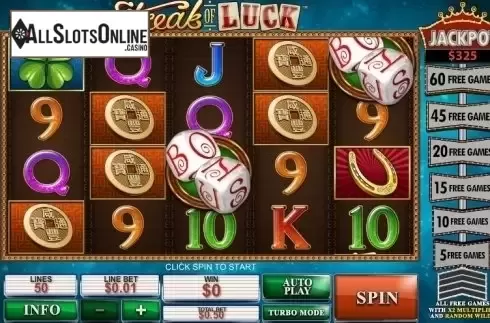 Game Workflow screen. Streak of Luck from Playtech