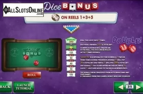Paytable 2. Streak of Luck from Playtech