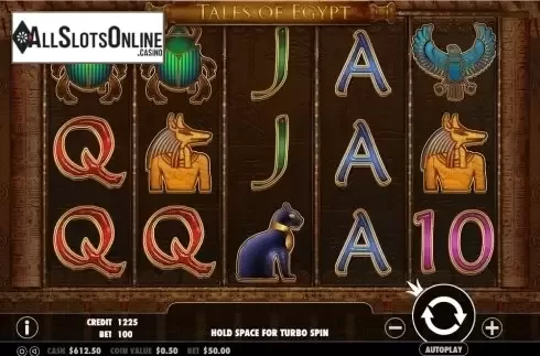 Game Workflow screen. Tales of Egypt from Pragmatic Play