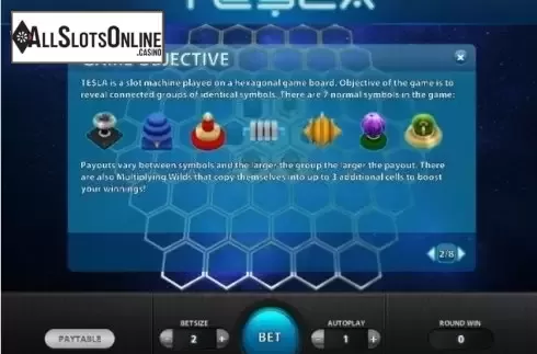 Paytable 2. Tesla (Relax) from Relax Gaming