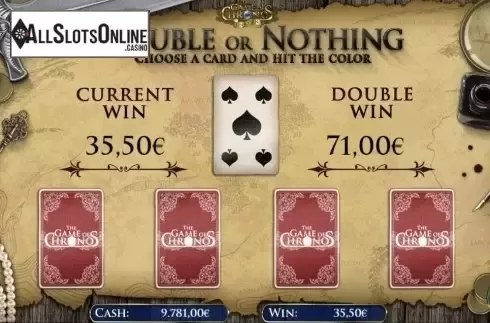 Double Up screen. The Game of Chronos Unicorn from R. Franco