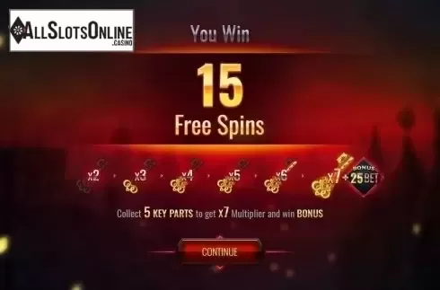 Free Spins screen. The Money from Thunderspin