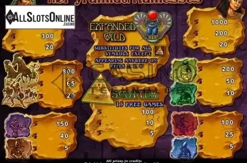 Screen5. The Pyramid Of Ramesses (CT) from Casino Technology