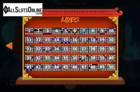 Paylines screen