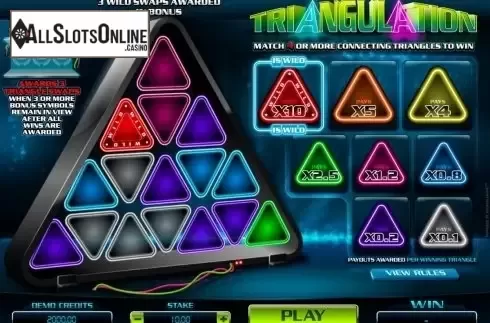 Reels screen. Triangulation from Microgaming