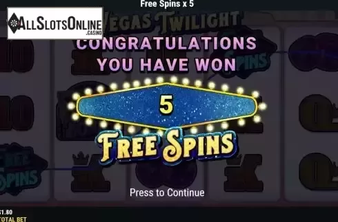 Free Spins screen 2