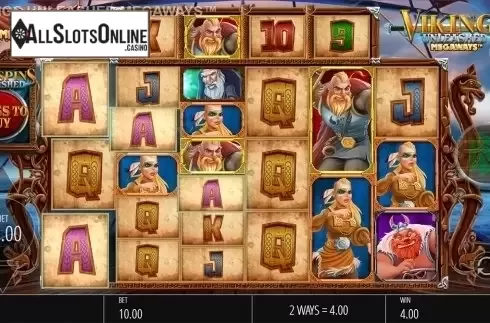 Win screen. Vikings Unleashed Megaways from Blueprint