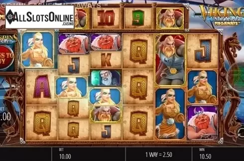 Win screen 3. Vikings Unleashed Megaways from Blueprint
