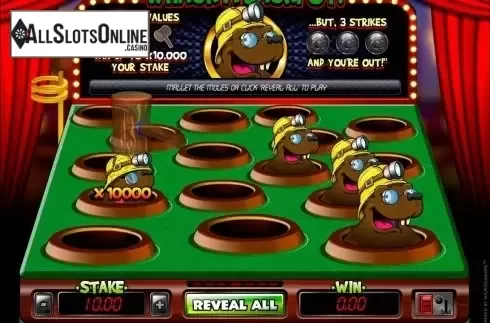 Game process screen. Whack a Jackpot from Microgaming