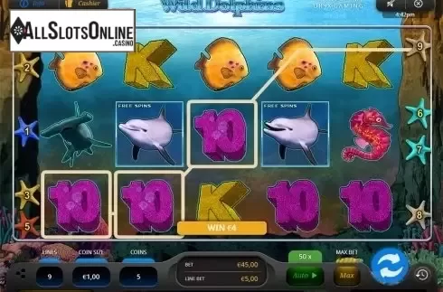 Win screen. Wild Dolphins from Oryx