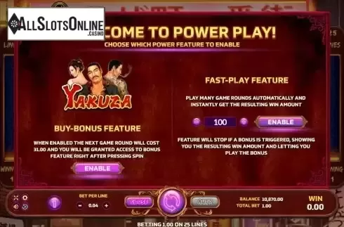 Buy Free Spins screen