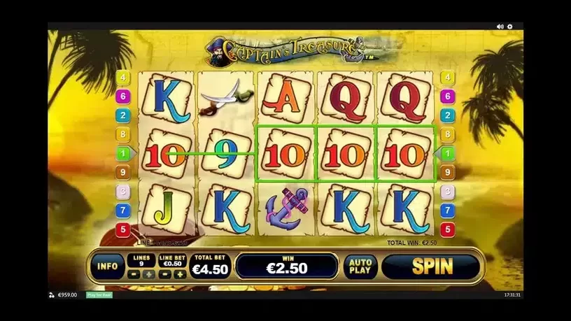 Captain's Treasure slot screenshot 2