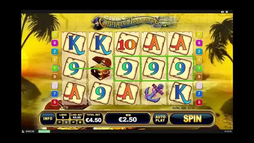 Captain's Treasure slot screenshot 3