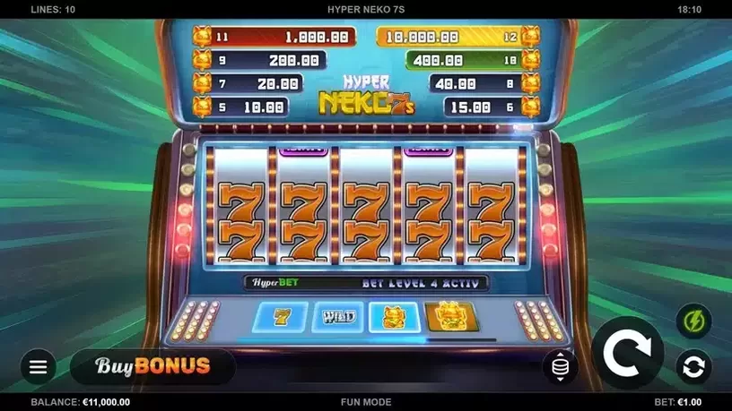 Hyper Neko 7s slot screenshot 1