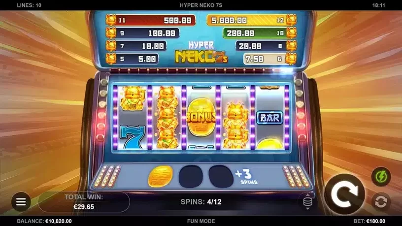Hyper Neko 7s slot screenshot 4