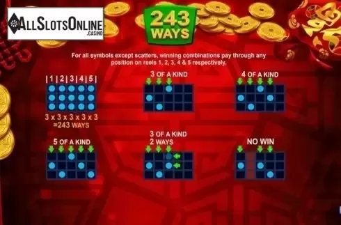 Paylines. 5 Blessings from August Gaming