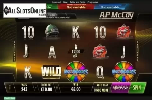 Wild screen. AP McCoy: Sporting Legends from Playtech