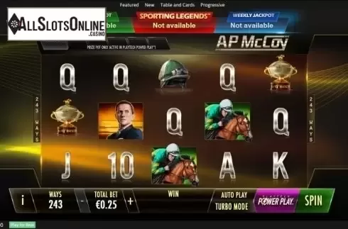 Reel screen. AP McCoy: Sporting Legends from Playtech