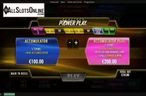 Power Play screen. AP McCoy: Sporting Legends from Playtech