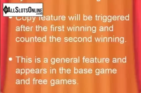 Copy feature screen