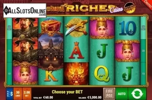 Reel screen. Ancient Riches RHFP from Gamomat