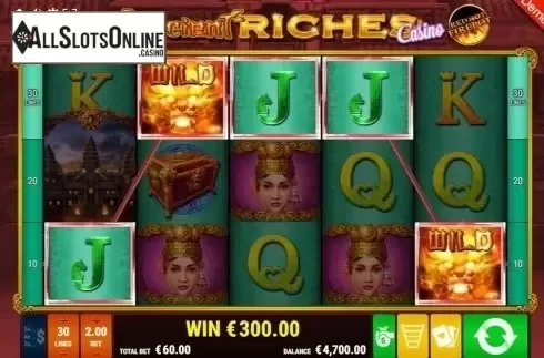 Wild Win screen. Ancient Riches RHFP from Gamomat