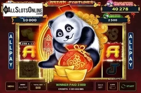 Intro screen. Asian Fortunes from Novomatic