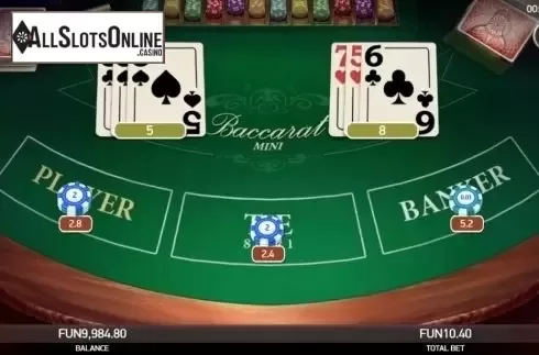 Game Screen. Baccarat Mini (Platipus) from Platipus