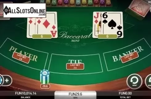 Game Screen. Baccarat Mini (Platipus) from Platipus