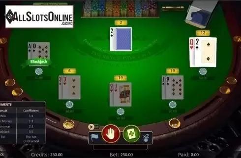 Game workflow screen. BlackJack (Playson) from Playson