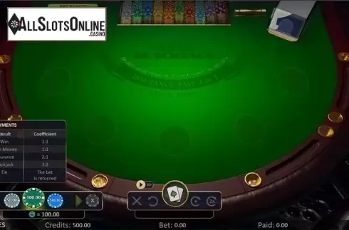 Reels screen. BlackJack (Playson) from Playson