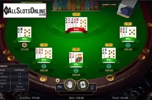 Win screen . BlackJack (Playson) from Playson