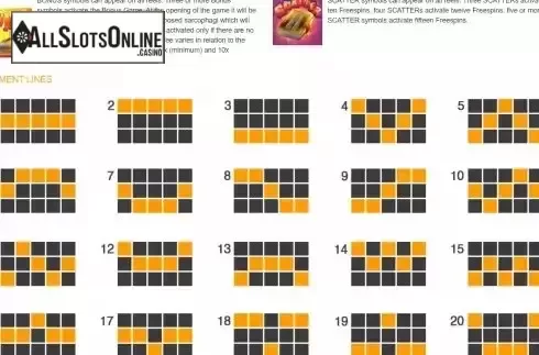 Pay Lines screen