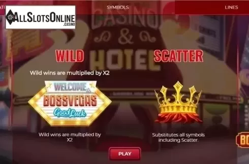 Paytable 1. Boss Vegas from Spinmatic