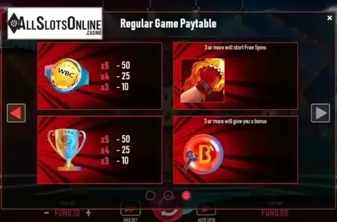 Paytable screen 3