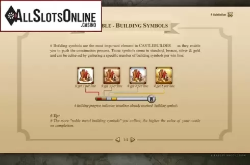 Paytable 2. Castle Builder from Rabcat