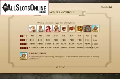 Paytable 1. Castle Builder from Rabcat