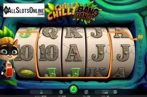 Win screen. Chilli Chilli Bang Bang from iSoftBet