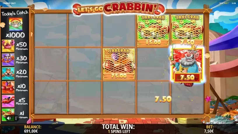 Crabbin' Crazy slot screenshot 3