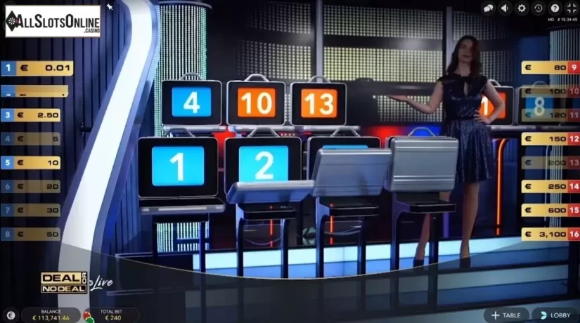 Game Screen 1. Deal Or No Deal Live from Evolution Gaming