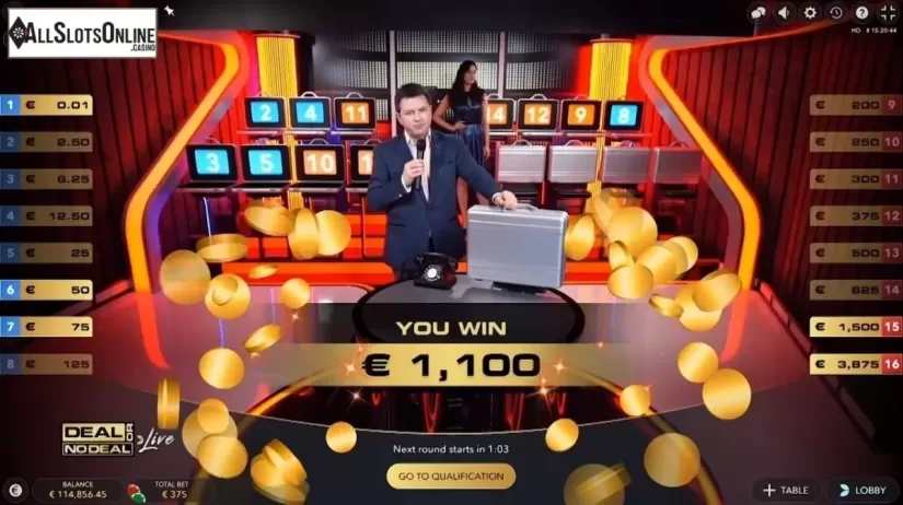 Game Screen 3. Deal Or No Deal Live from Evolution Gaming