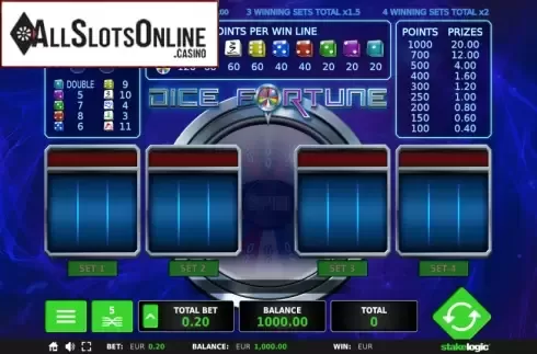 Screen 1. Dice Fortune from StakeLogic