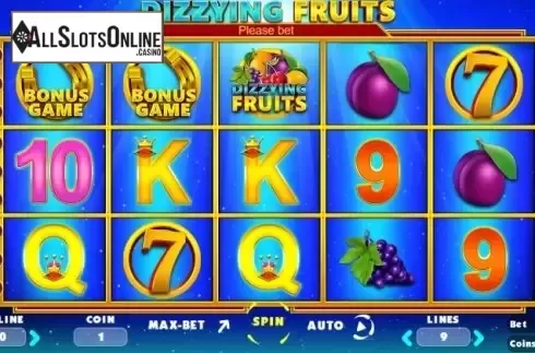 Reel screen. Dizzying Fruits from BetConstruct