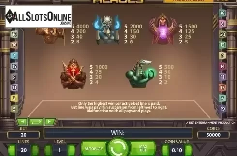 Screen8. Egyptian Heroes from NetEnt