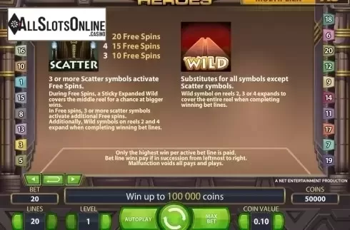 Screen7. Egyptian Heroes from NetEnt
